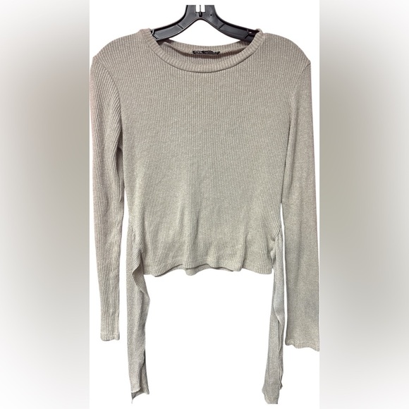 Zara Cream Tie Front Fitted Blouse - Picture 2 of 5